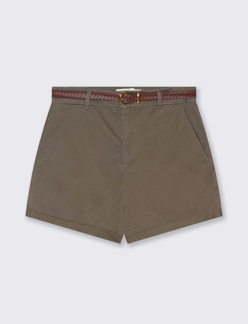Short con cintura da donna - Verde salvia