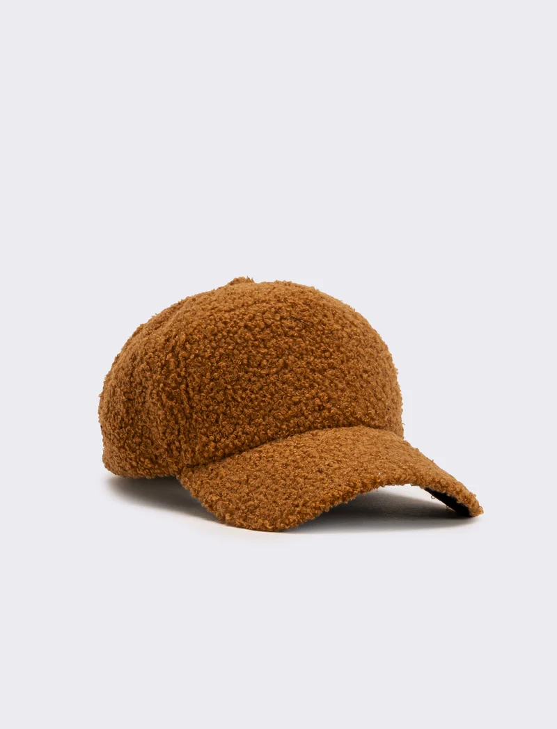 Cappello baseball pelliccia agnello - Marrone