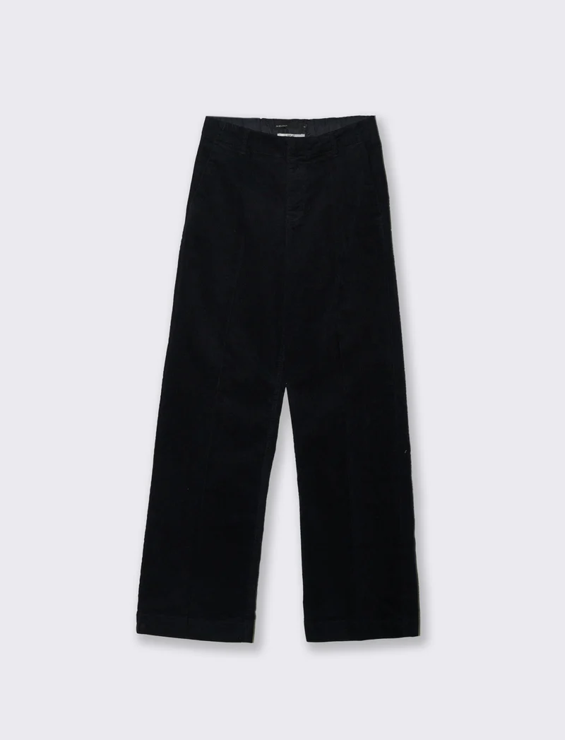 PANTALONE IN VELLUTO GAMBA LARGA - Blu