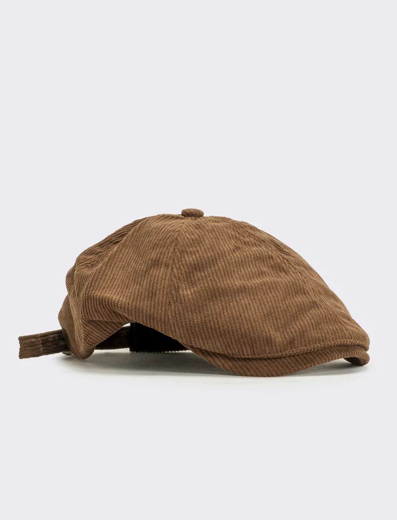 Cappello coppola in velluto uomo - Grigio fango