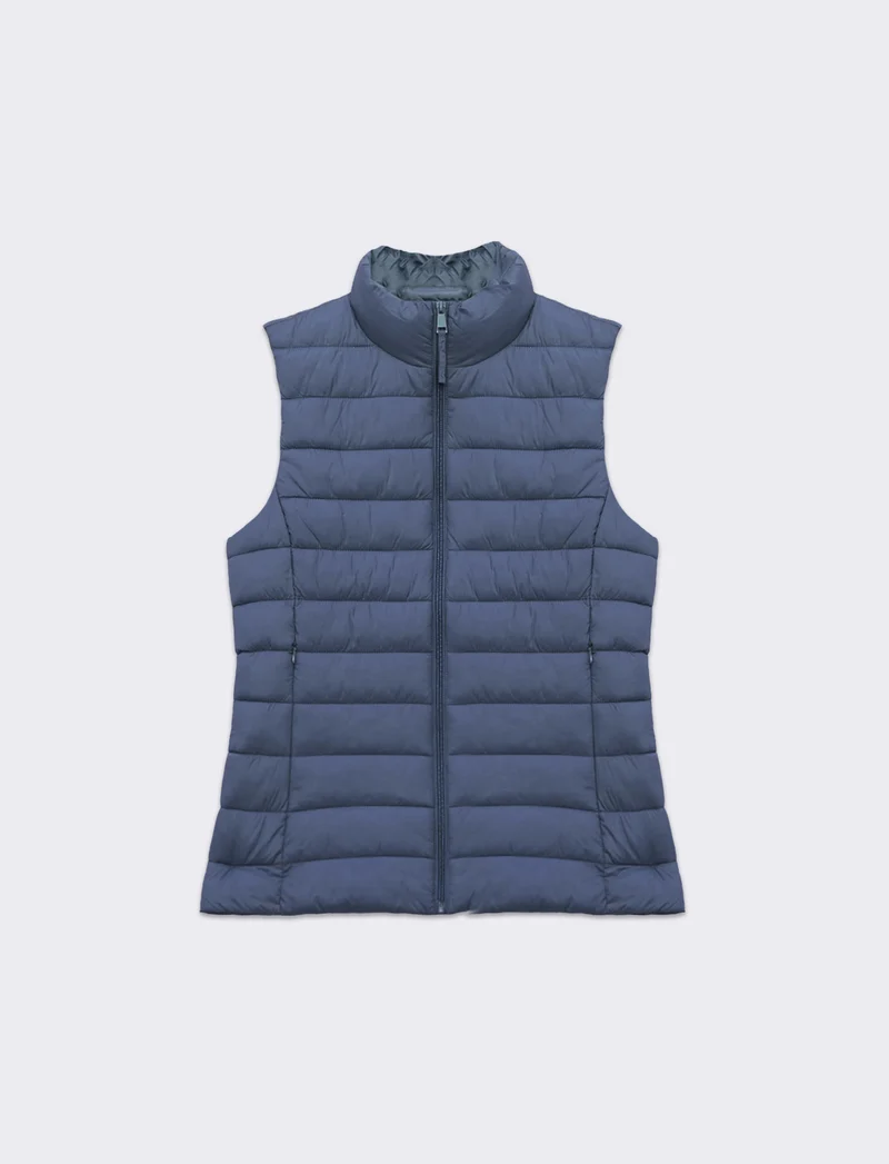 Giubbotto smanicato imbottito da donna - Denim