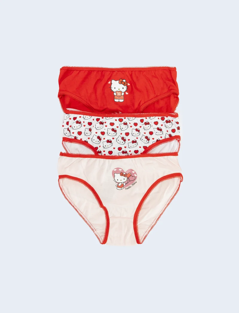 Tris slip bambina stitch, gabby e hello kitty - Rosso