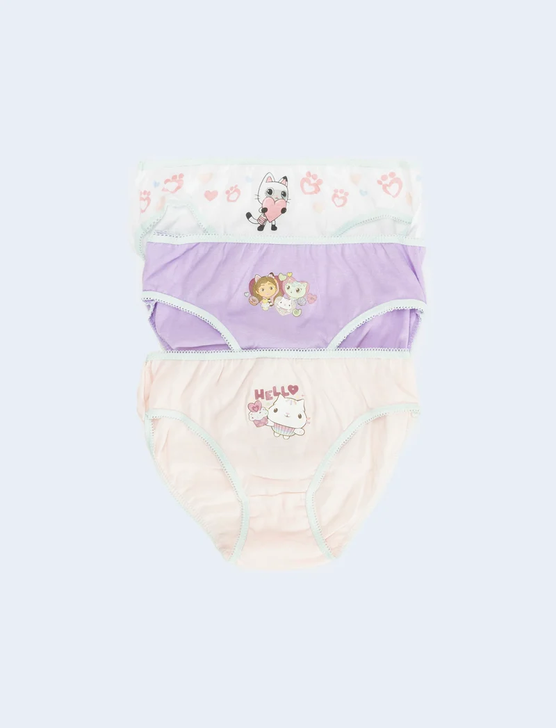 Tris slip bambina stitch, gabby e hello kitty - Rosa