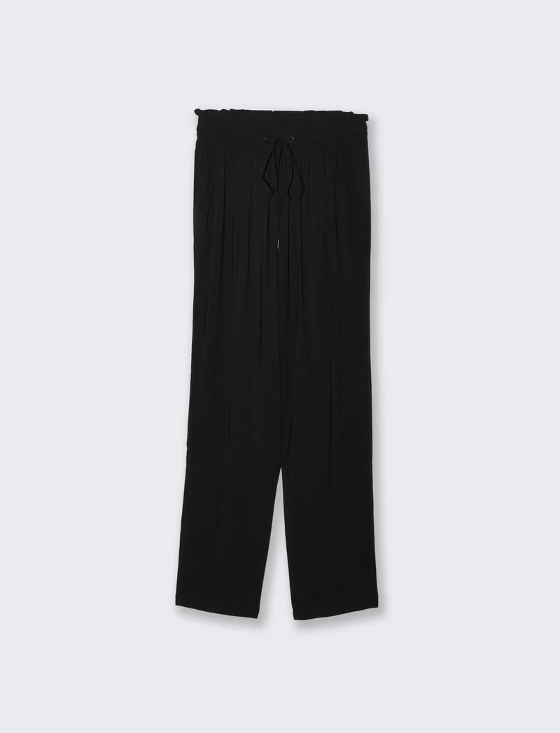 Pantalone con rouches da donna - Nero