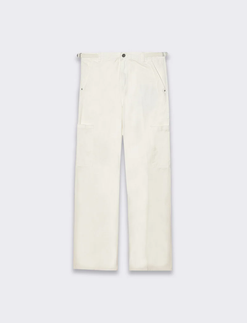 Pantalone cargo con vita regolabile da donna - Avorio