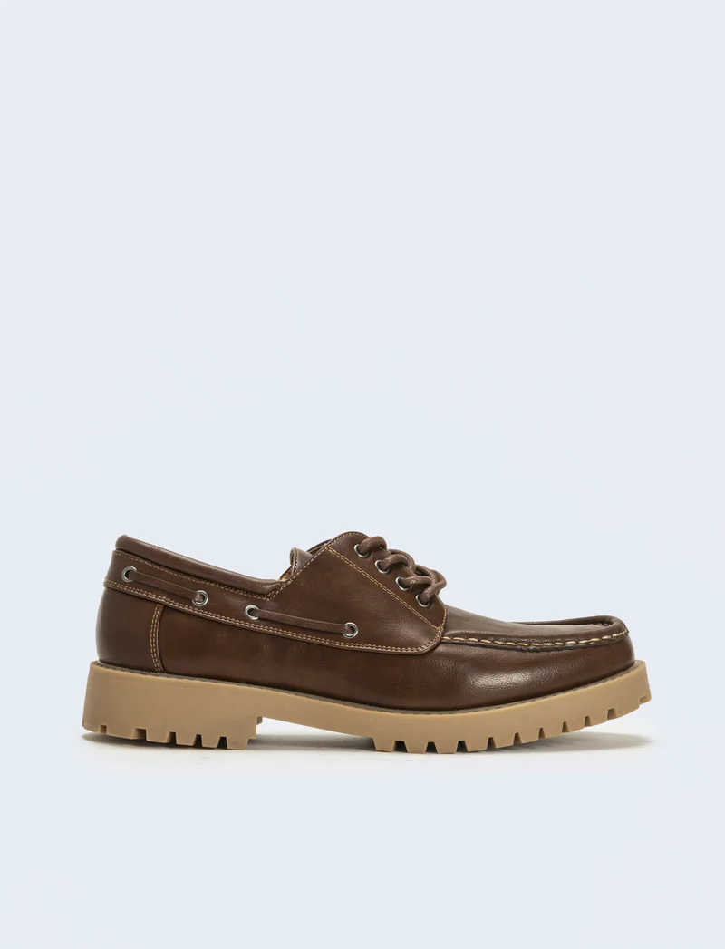 Scarpa stringata da uomo modello ingegnere - Marrone