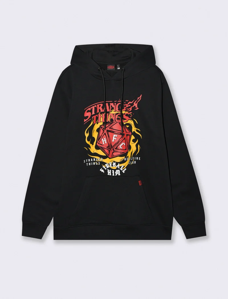 FELPA STAMPA STRANGER THINGS - Nero