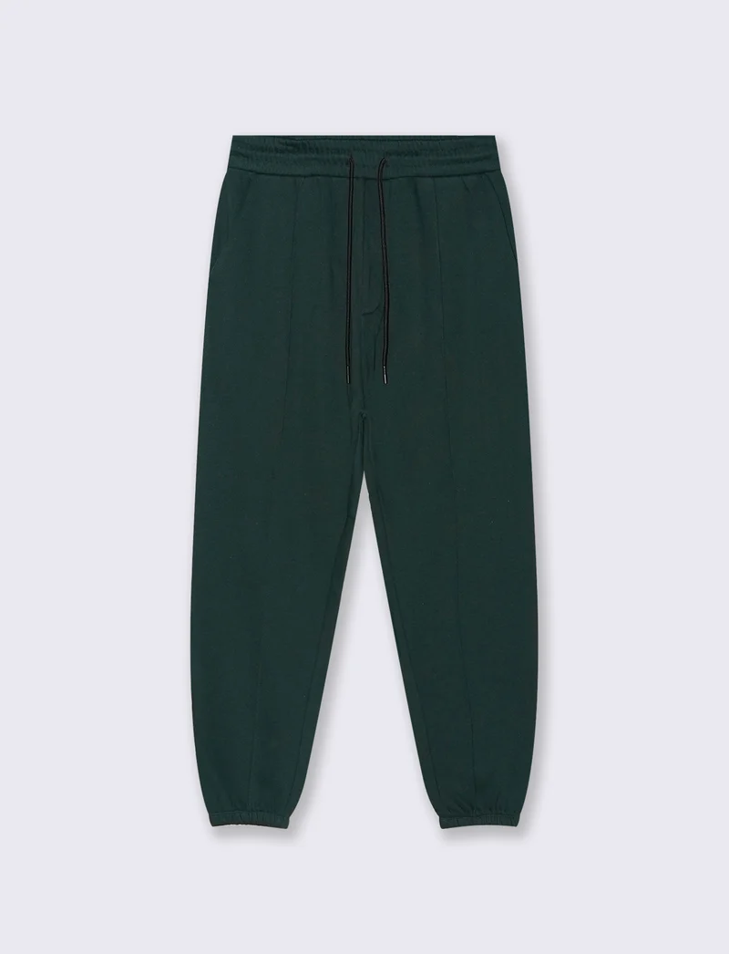 PANTALONI BAGGY JOGGER IN FELPA - Verde scuro