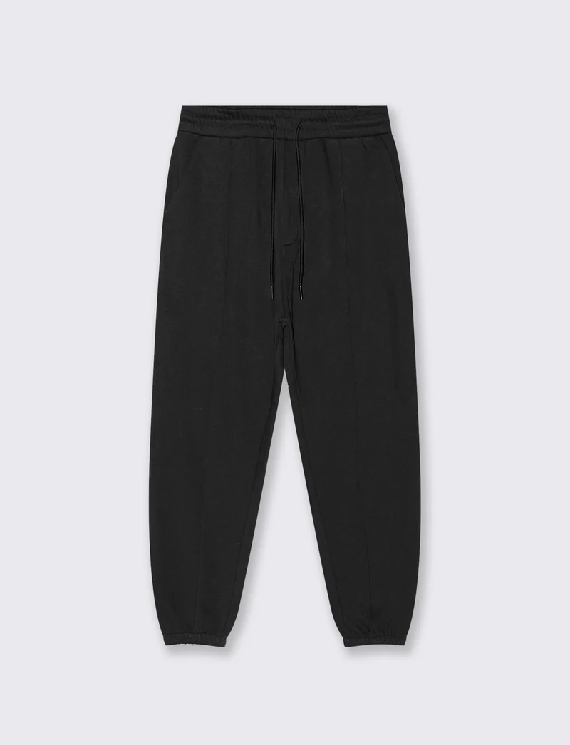PANTALONI BAGGY JOGGER IN FELPA - Nero