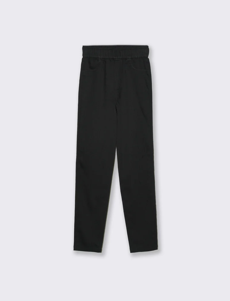 Pantalone con elastico in vita da donna - Nero