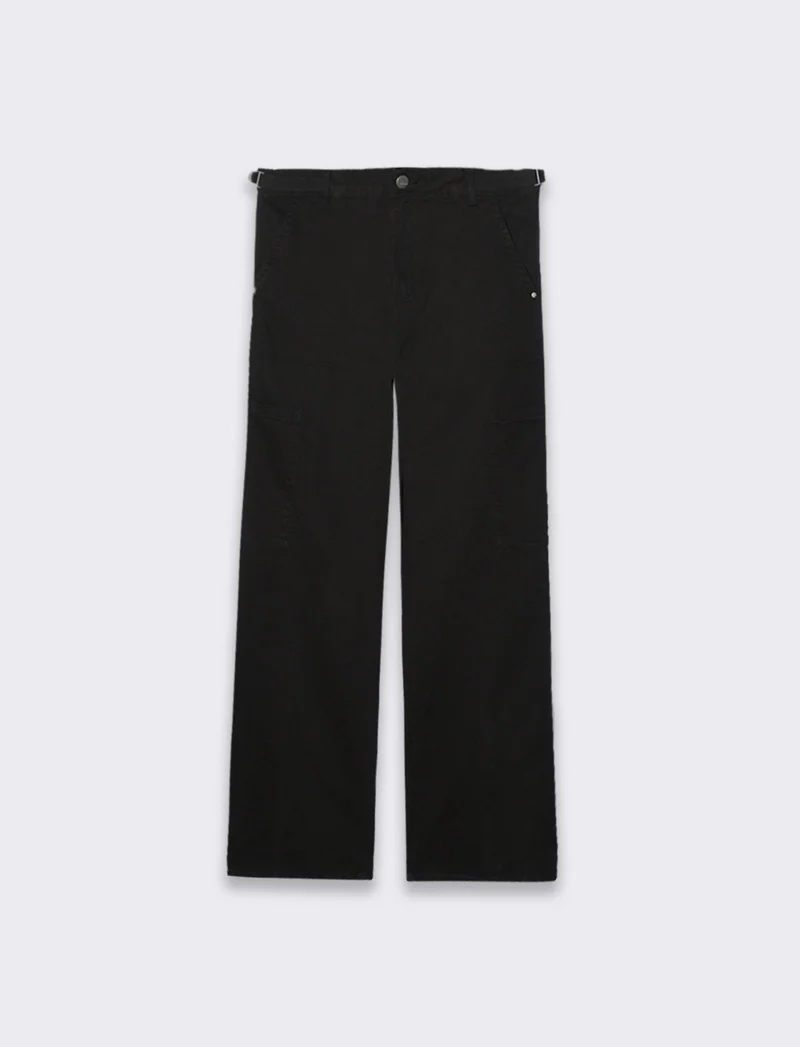 Pantalone cargo con vita regolabile da donna - Nero