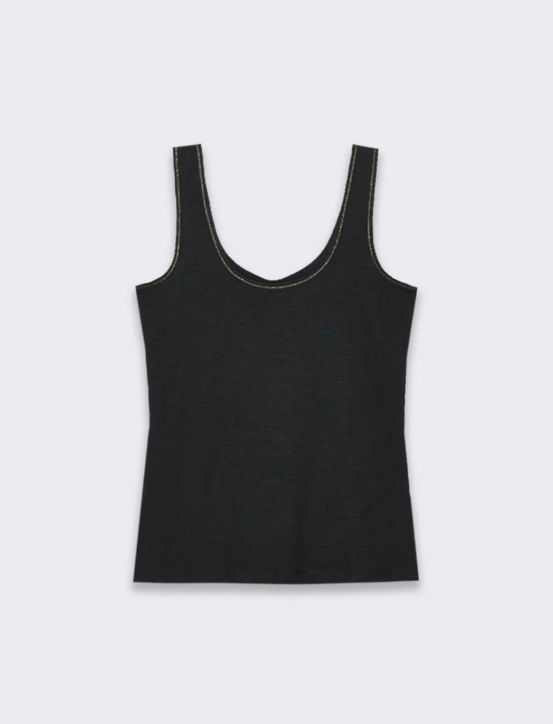 Top con passamaneria da donna - Nero