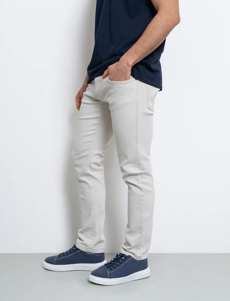 Pantaloni 5 tasche slim fit da uomo - Grigio ghiaccio