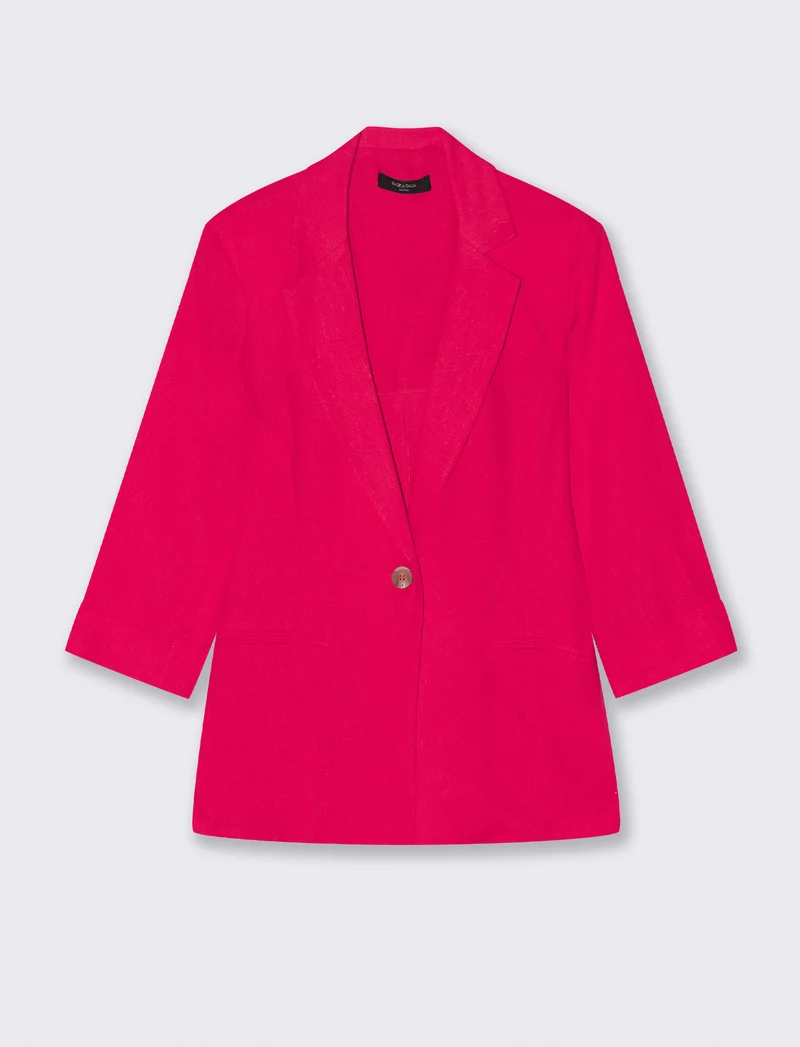 GIACCA CORTA IN LINO - Fuxia