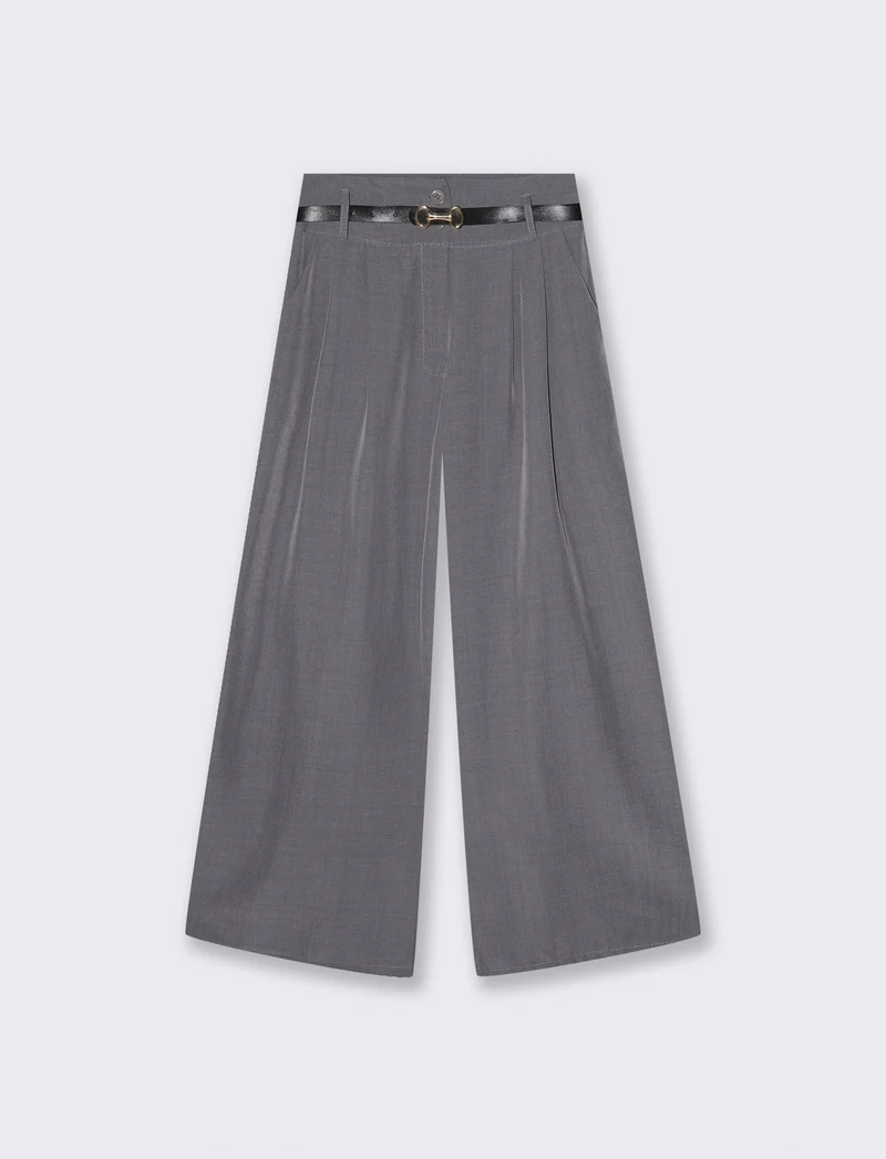 PANTALONE CON CINTURA - Grigio