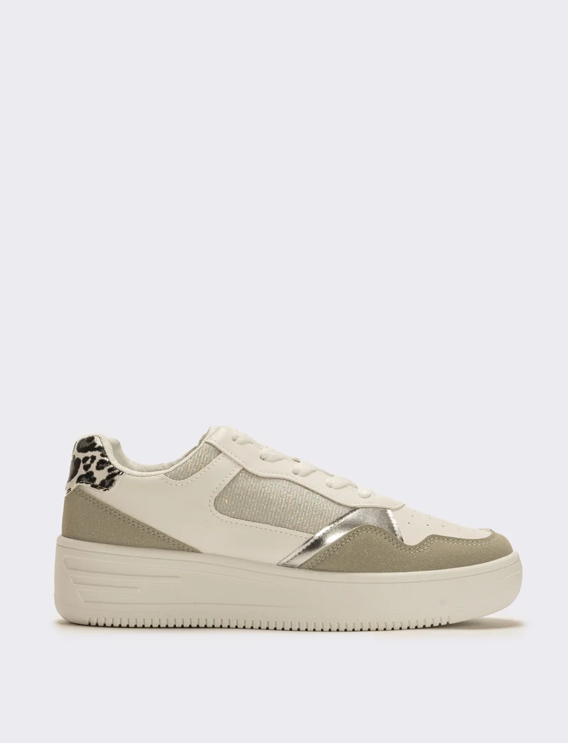 Sneakers con inserti da donna - Bianco