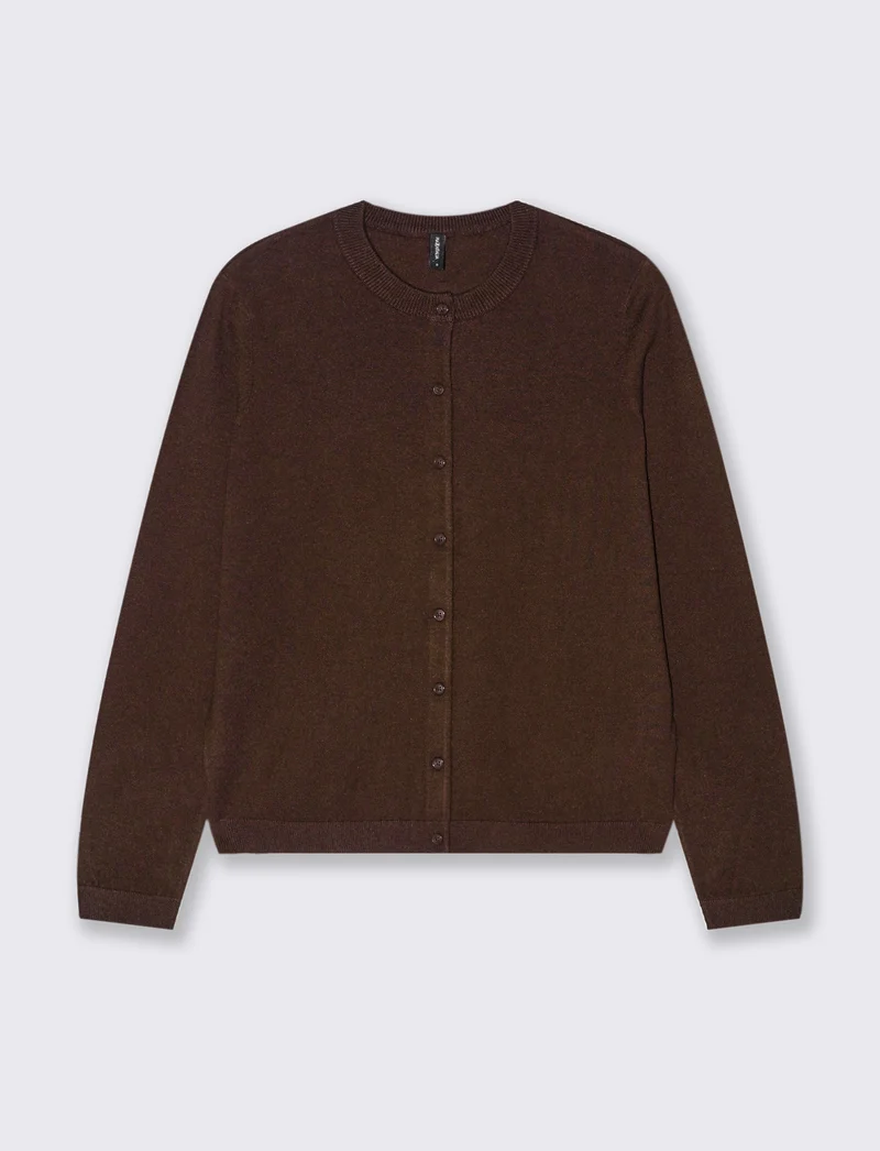 CARDIGAN BASICO - Marrone cioccolato