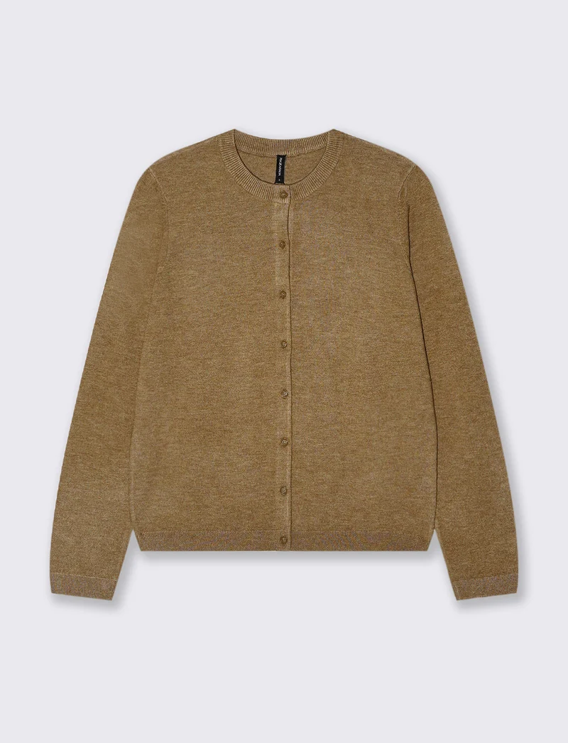 CARDIGAN BASICO - Cammello