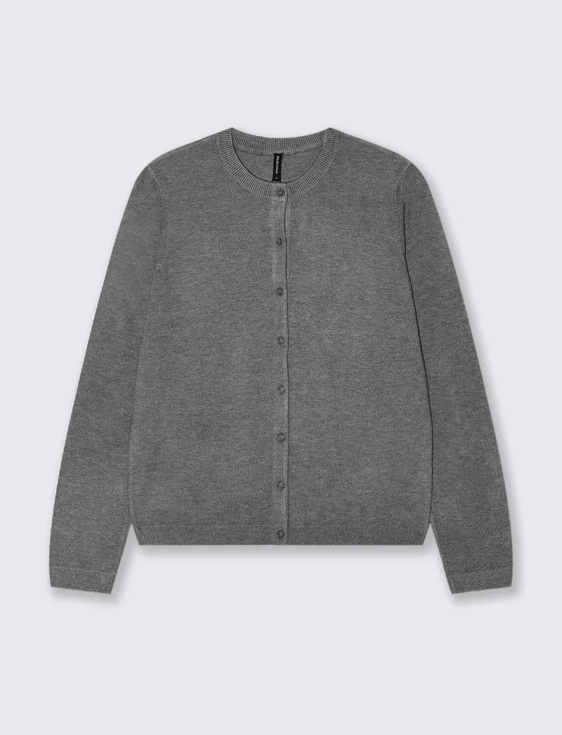 CARDIGAN BASICO - Grigio scuro