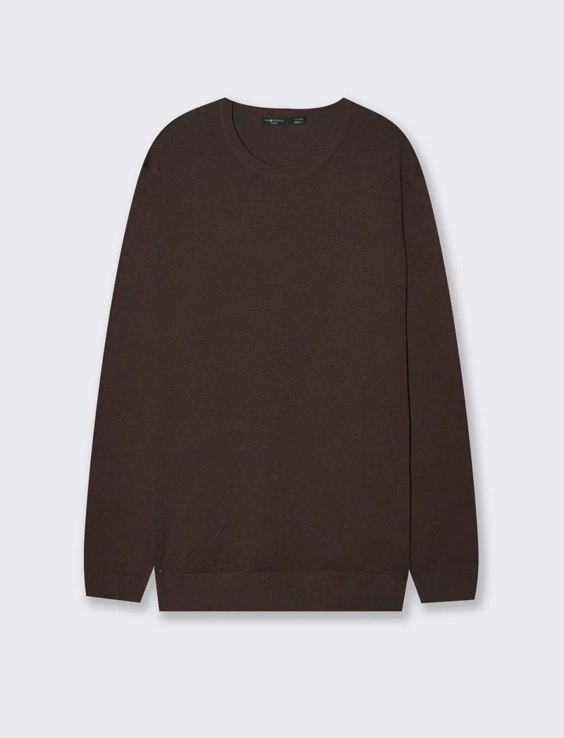 MAGLIA BASIC IN FILATO COMFORT - Moro