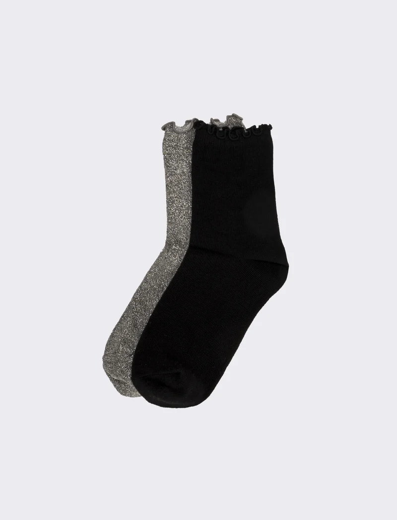 Calzini donna freel 2 paia - Nero-grigio