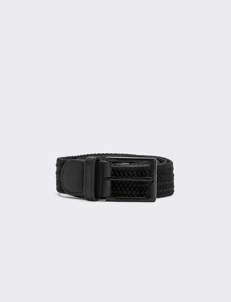 Cintura uomo fusto elastico a intreccio - Nero
