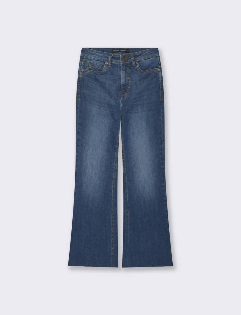 JEANS CROPPED FLARE - DENIM SCURO