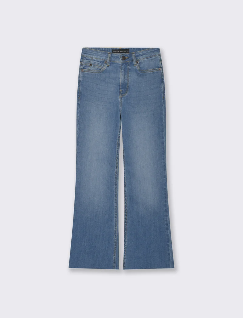 JEANS CROPPED FLARE - Denim
