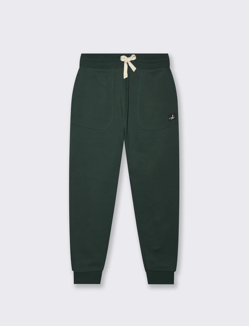 PANTALONI IN FELPA RELAXED FIT - Verde scuro