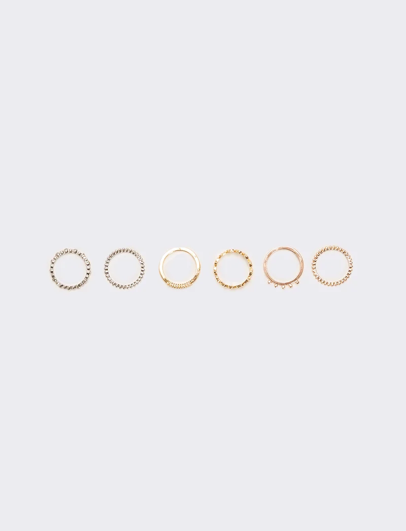Card anelli 6 pezzi - Oro