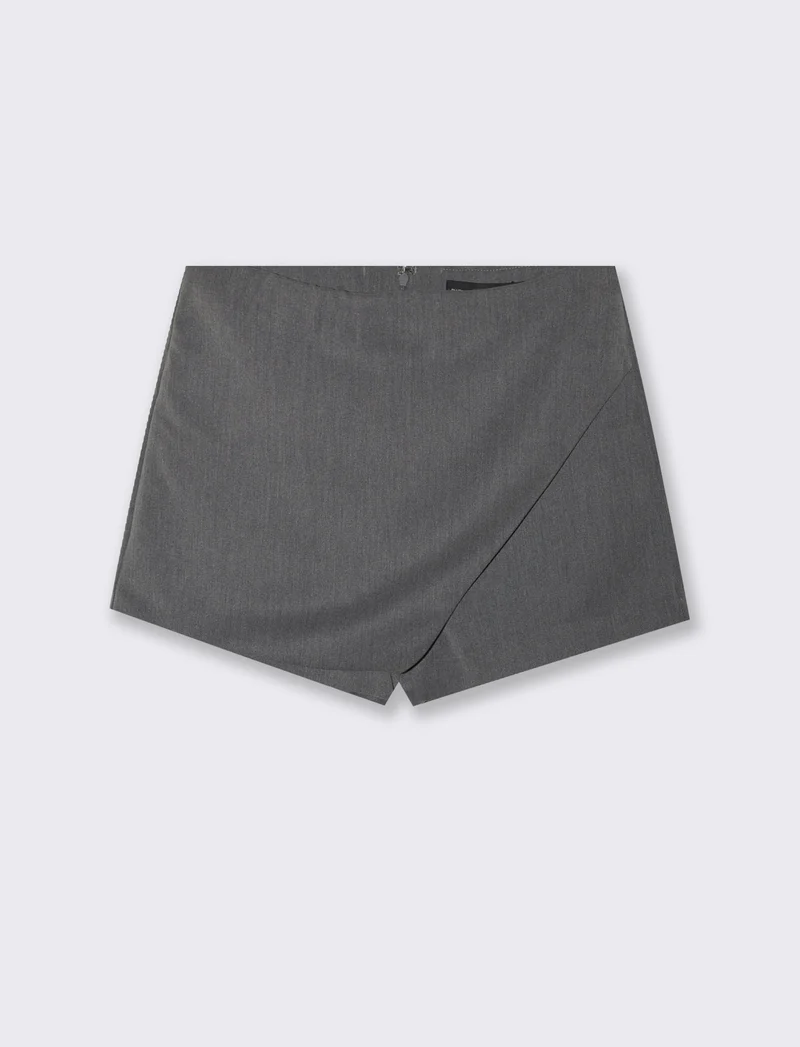 SHORT CON PANNELLO DAVANTI - Grigio mel.