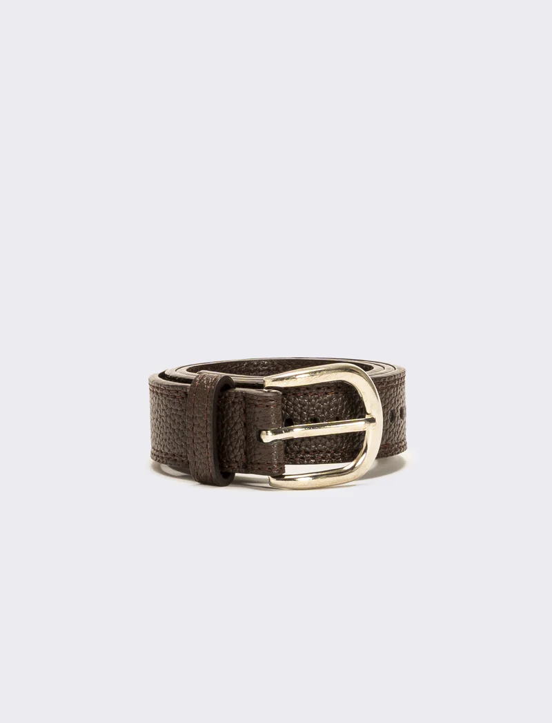 Cintura con buchi lungo fusto h 3 cm 75-85 - Marrone