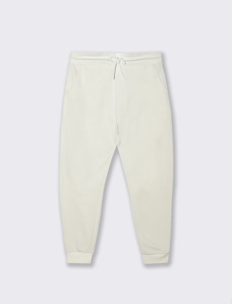 PANTALONI JOGGER BASIC IN FELPA - Bianco