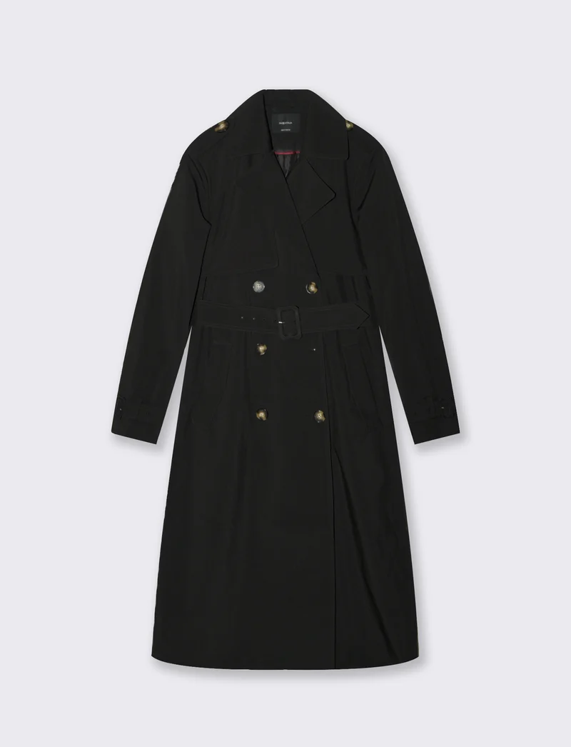 TRENCH CON CINTURA - Nero