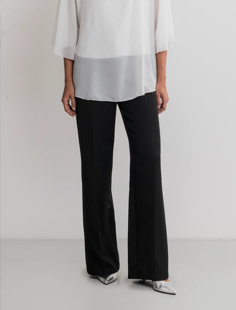 PANTALONE STRAIGHT VITA ALTA - Nero