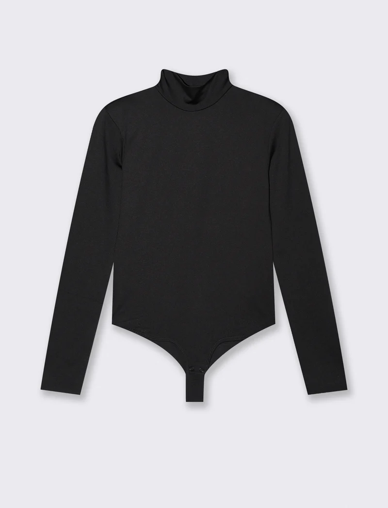 BODY CON SPALLINE - Nero