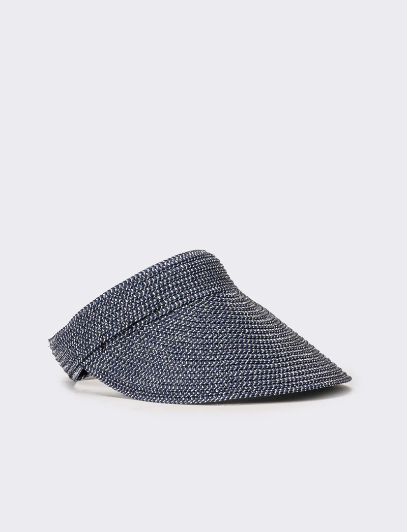 Cappello donna visiera unita in paglia - Blu