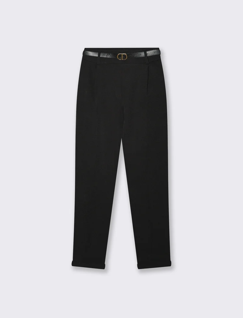 PANTALONE CON CINTURA - Nero