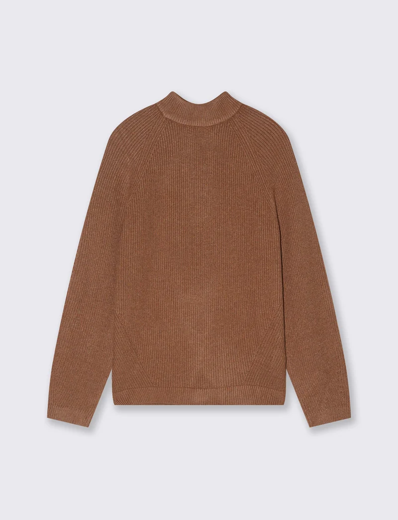 Maglia a coste - Cammello