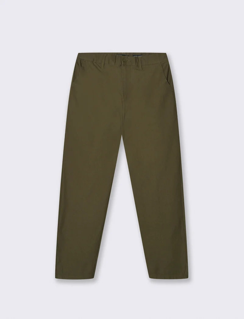 PANTALONI CHINO JOGGER IN TESSUTO TECNICO STRETCH - Verde militare