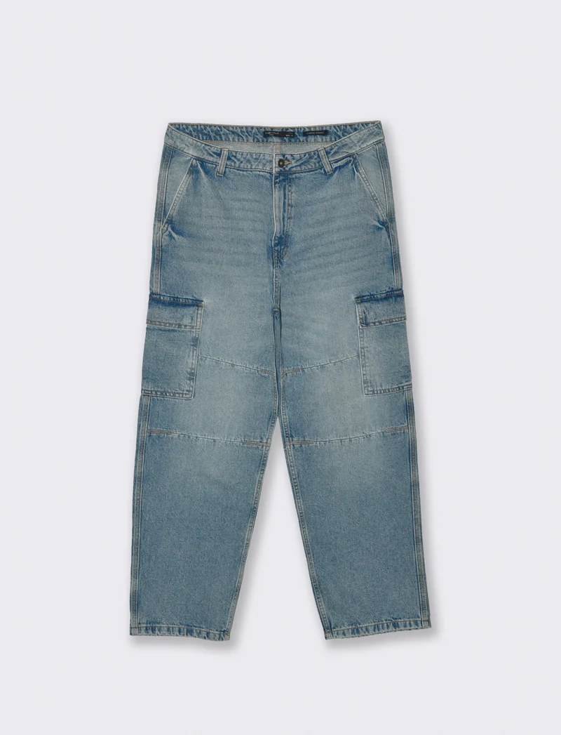 JEANS BAGGY CARGO FIT - Denim