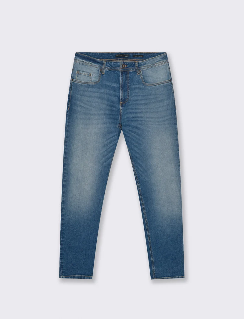JEANS SLIM TAPERED FIT BLU MEDIO - Denim