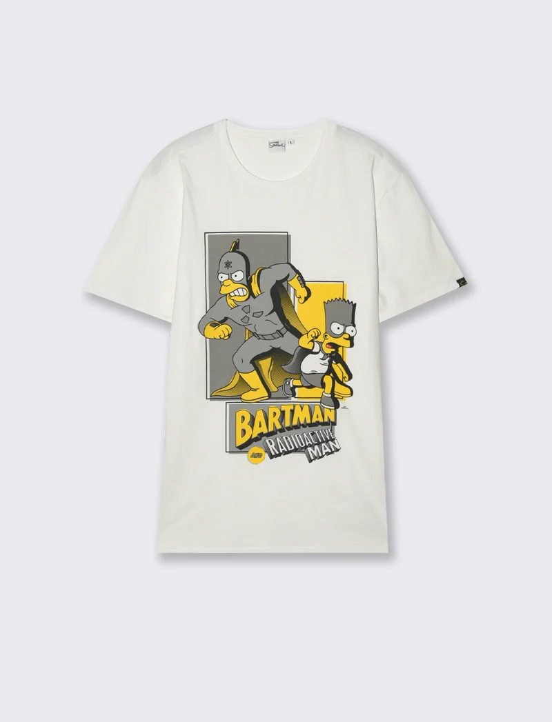 T-SHIRT STAMPA SIMPSONS - Bianco