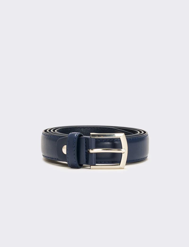 Cintura uomo classica bombata h 3 cm - Blu