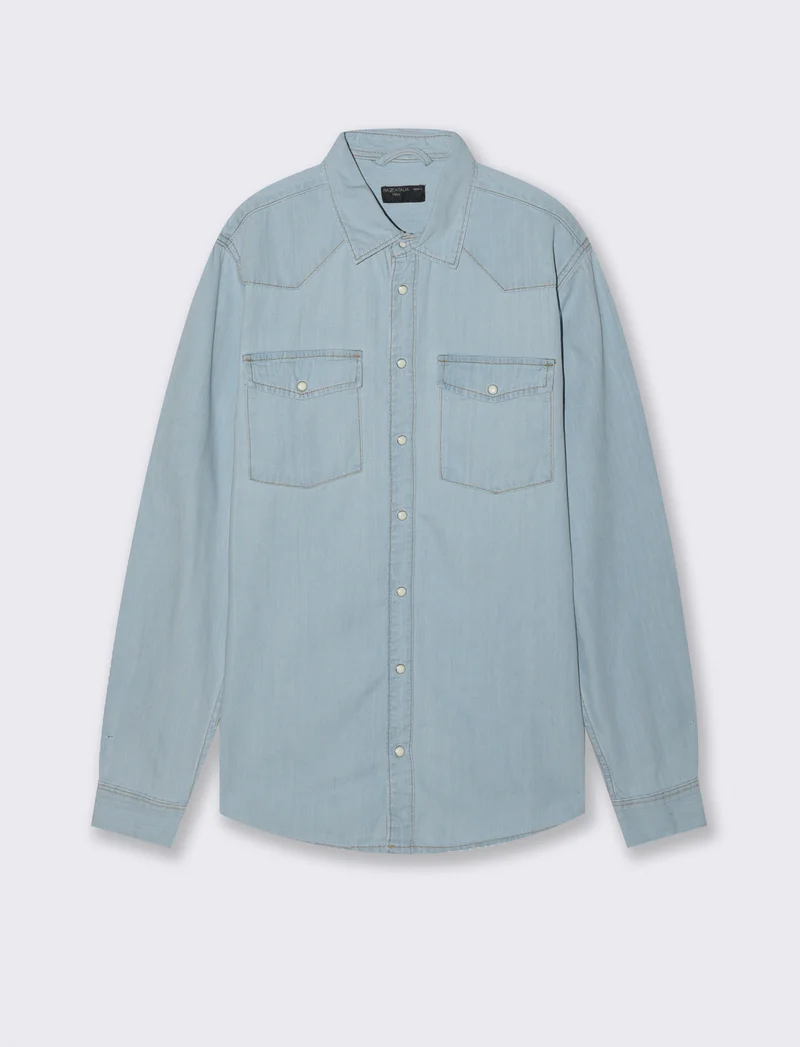 CAMICIA IN DENIM - Denim chiaro