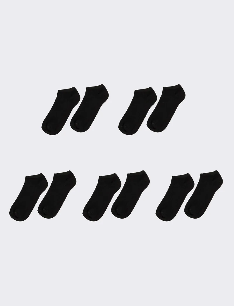 Calzino promo uomo 5 paia sneakers - Nero
