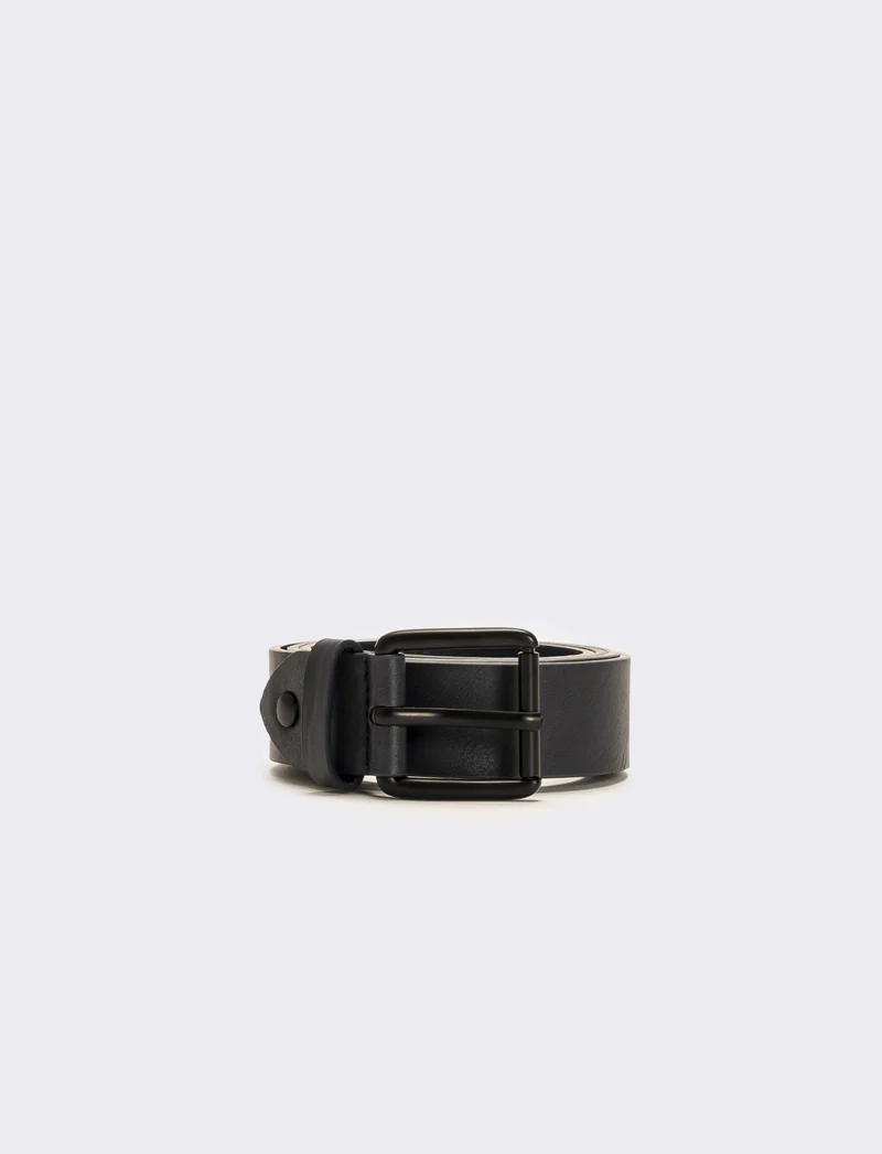 Cintura uomo liscia basic - Blu