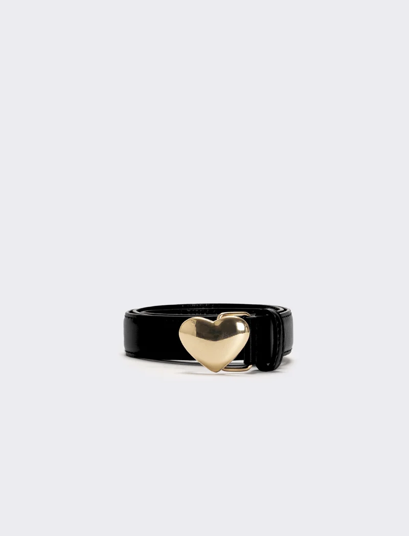 Cintura bambina fibbia cuore - Nero
