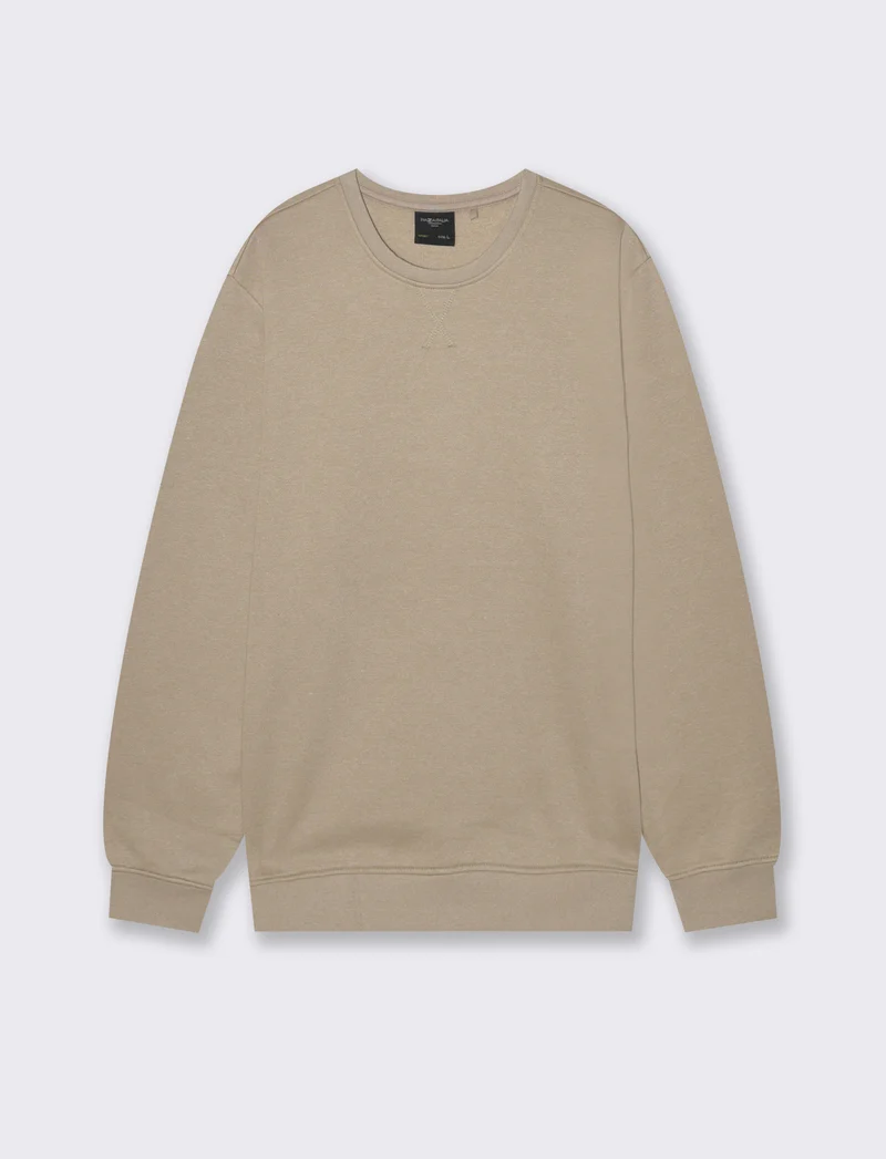 FELPA GIROCOLLO BASIC MELANGE - Beige