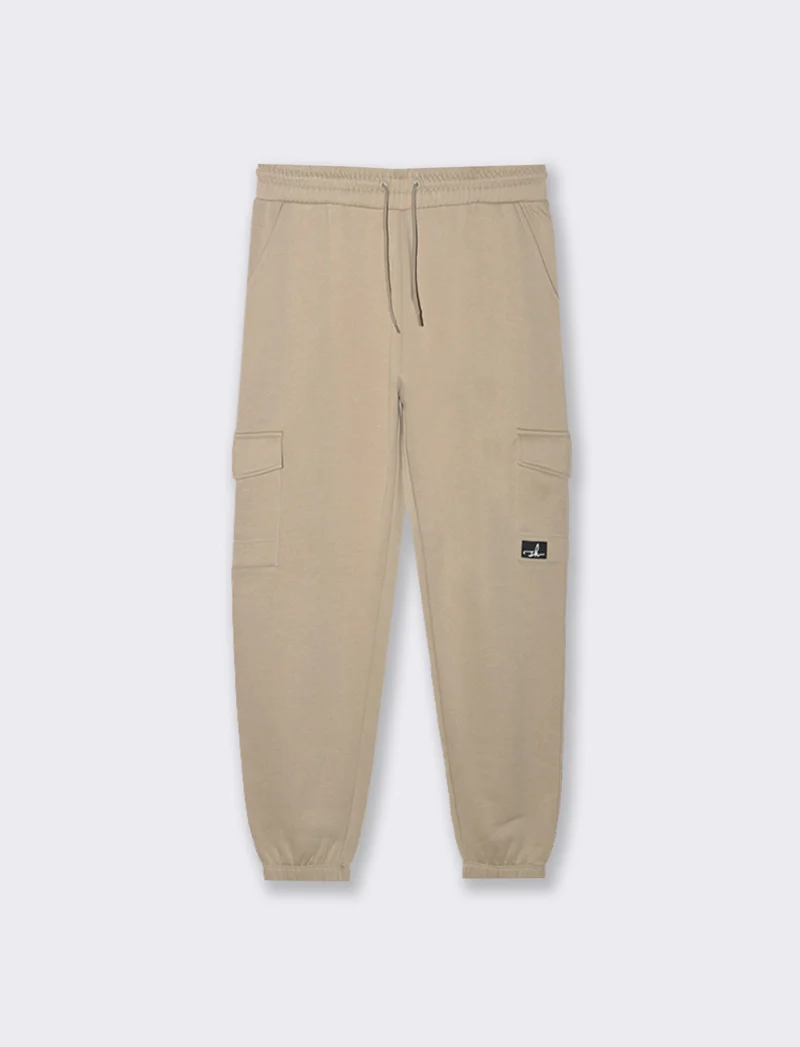 PANTALONI IN FELPA CON TASCONI - Beige